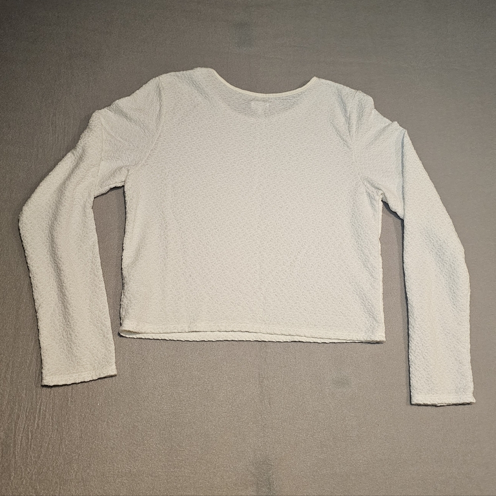 Aerie Elegant White Textured Women's Top Size XL - Picture 3 of 4
